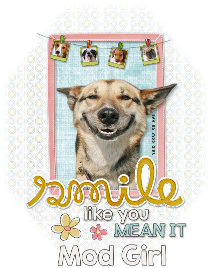 Smile Dog tag by Mod Girl