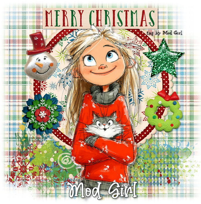 Merry Kitty Christmas tag by Mod Girl