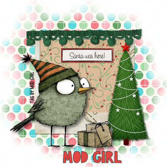 Christmas Bird tag by Mod Girl