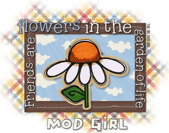 Flower Doodle tag by Mod Girl