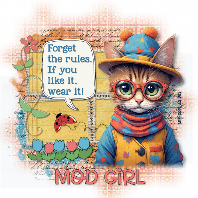 Fashion Cat tag by Mod Girl