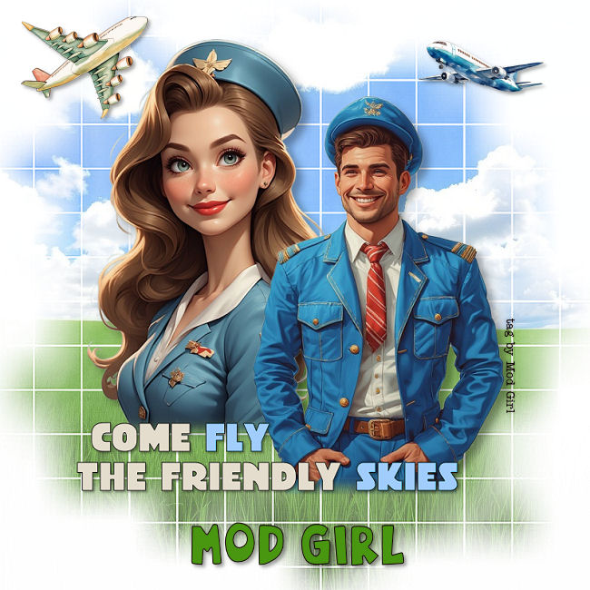 Friendly Skies tag by Mod Girl