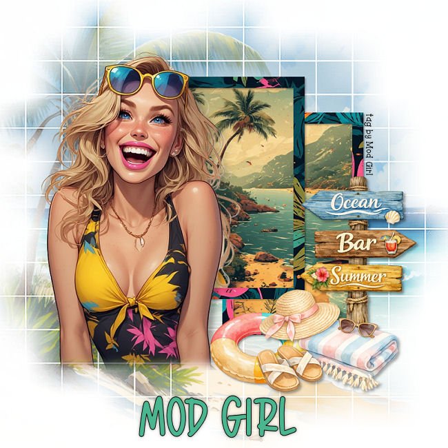 Beach Babe tag by Mod Girl