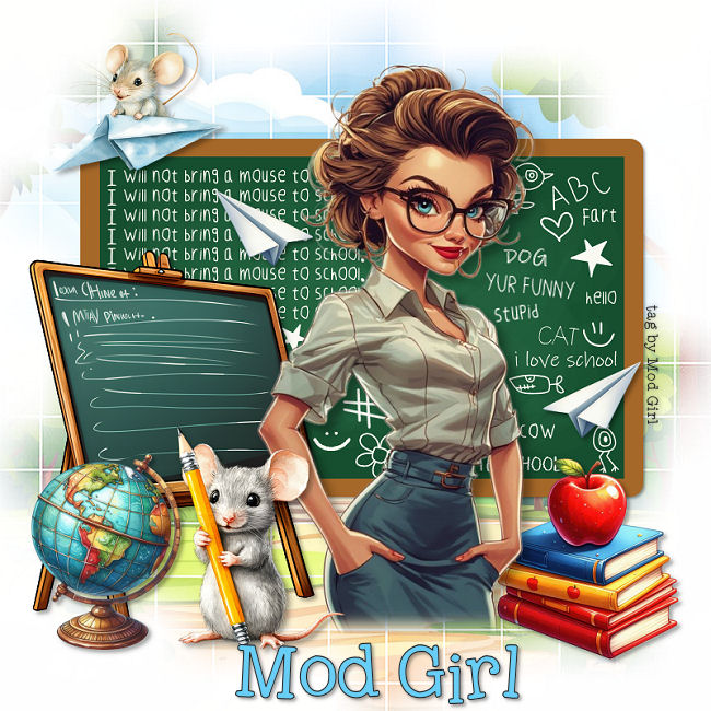 School Mouse tag by Mod Girl