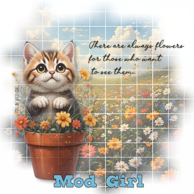 Flower Cat tag by Mod Girl