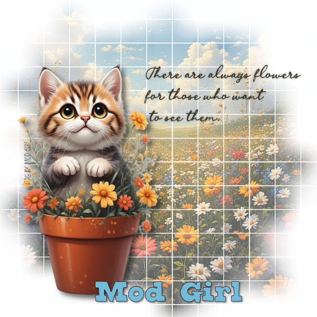 Flowerpot Cat tag by Mod Girl