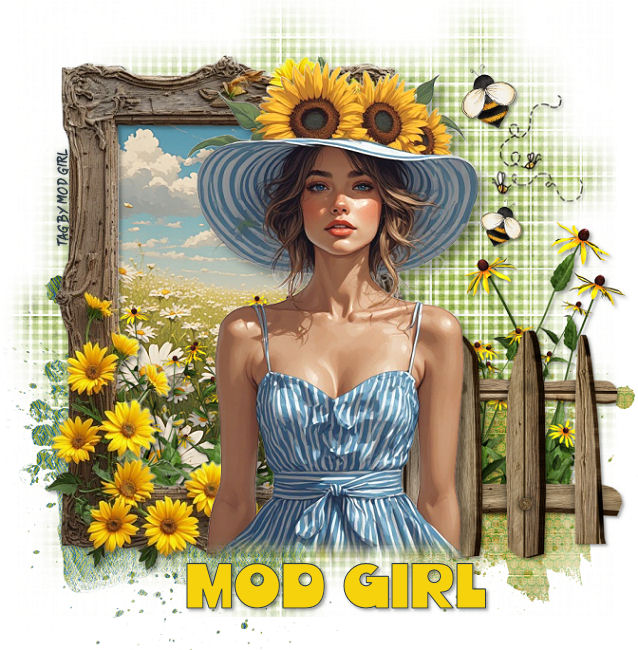 Summer Sunflower tag by Mod Girl
