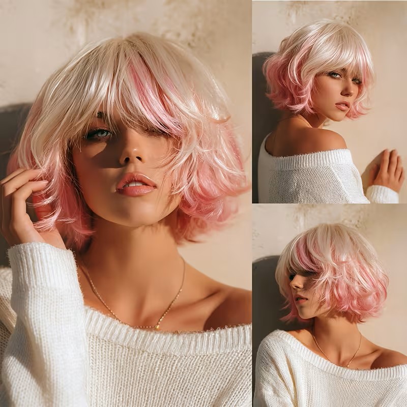 Pink Wig from Temu