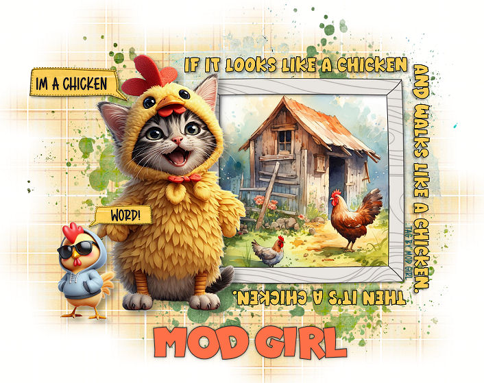Chicken Cat tag by Mod Girl