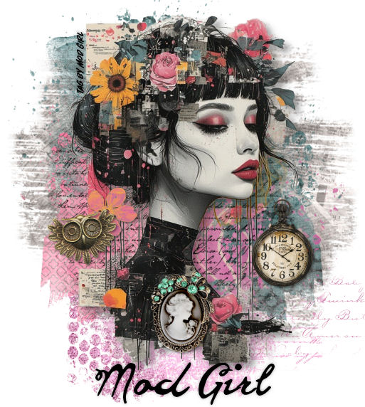 Collage Lady tag by Mod Girl