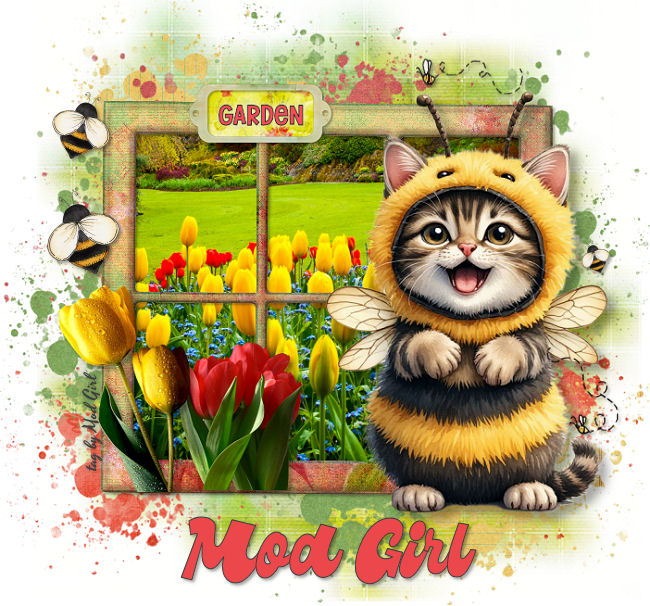 Garden Kitty tag by Mod Girl