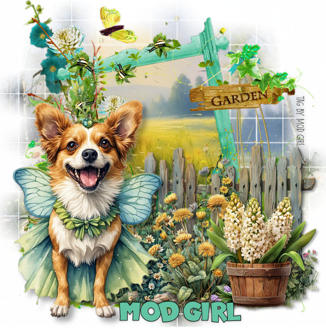 Garden Pup Fairy tag by Mod Girl