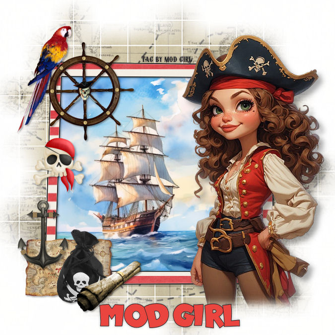Lady Pirate tag by Mod Girl