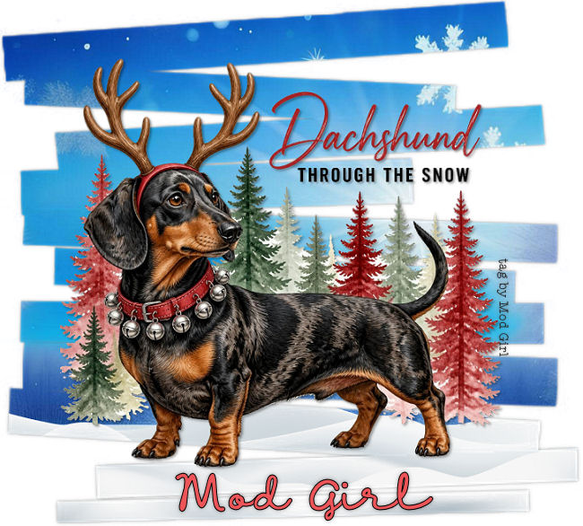 Dachshund Through The Snow tag by Mod Girl