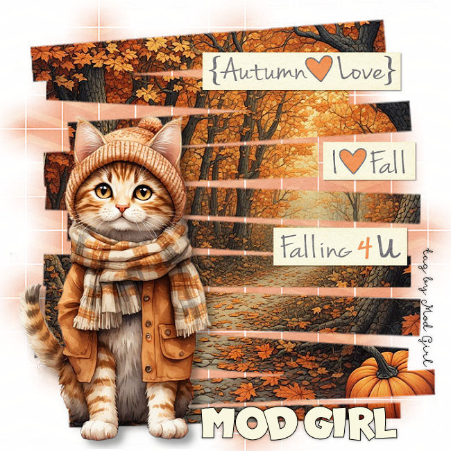 Fall Kitty tag by Mod Girl