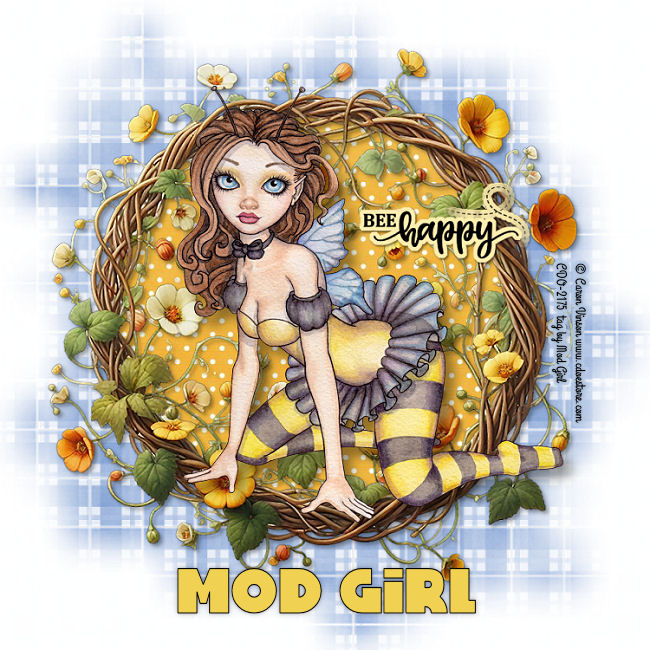 Bee Happy tag by Mod Girl